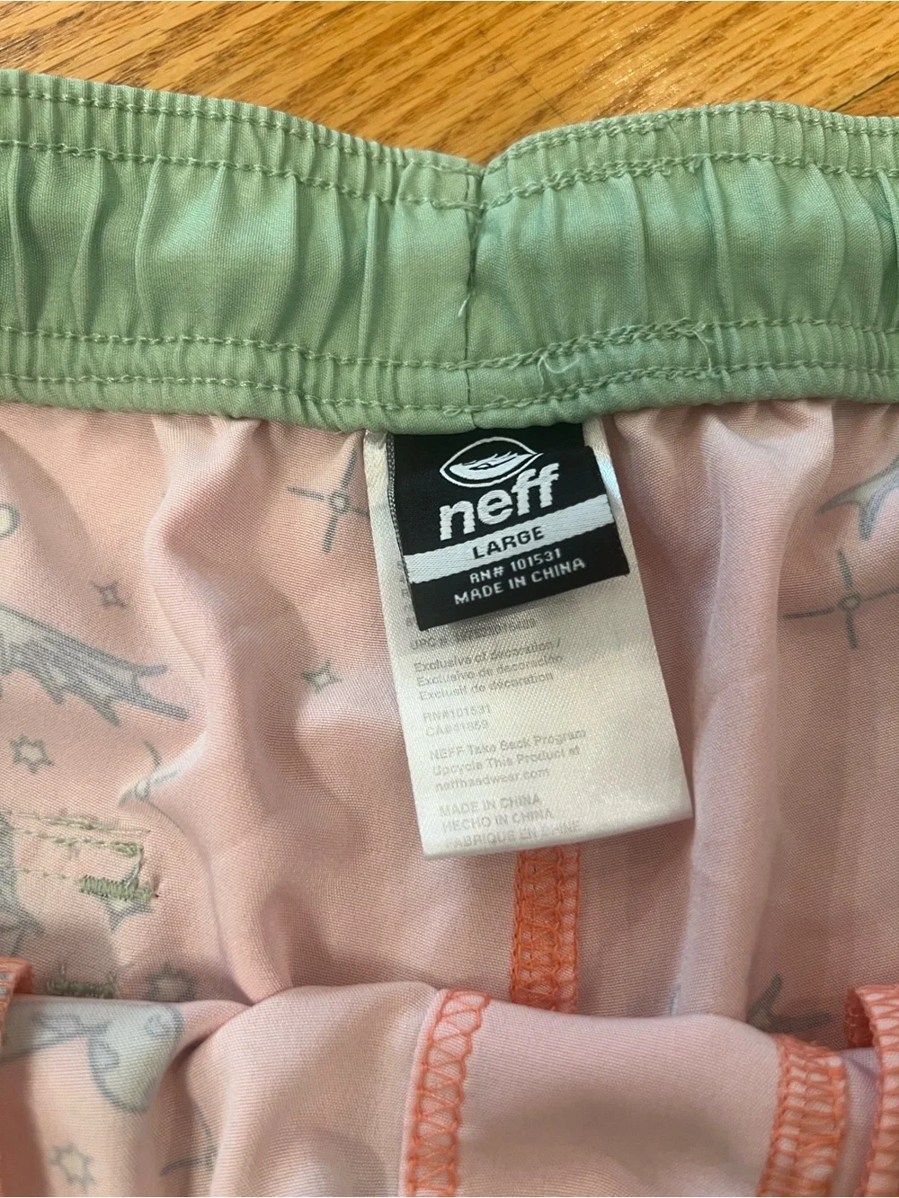 2 pair Neff duckies (NWOT) & Frogs (wore once) swim trunks shorts